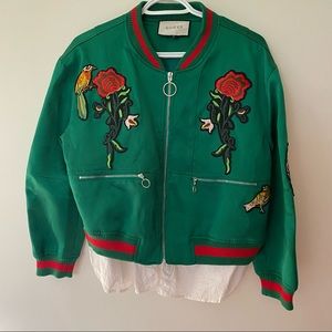 Green embroidered jacket